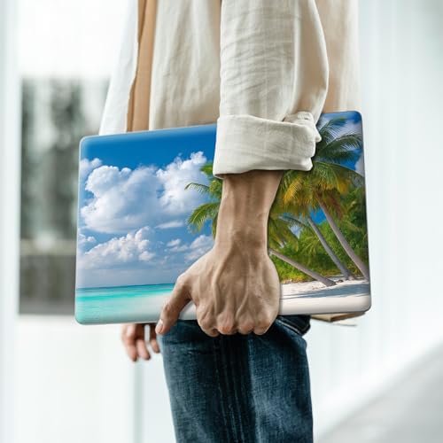 Reusable Universal Laptop Skin Sticker, Cut to Fit for 11.6–15.6 Inch Laptops, Waterproof Protective Film, No-Residue - Tropical Beach - color: Tropical Beach