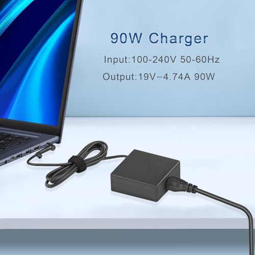 90W Laptop Charger Compatible with Asus Vivobook 15X 14X 16X 17X K1703Z M1703Q M1603Q D1603Q Y1603C ExpertBook B1500 P2451F P751J Asus Q529Z Q524U Q534U UX533F UX480F Power Cord ADP-90LE B