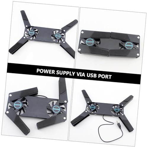 OSALADI 2Pcs USB Laptop Cooling Pad Ventilated Stand with Quiet Dual Fans Compatible with All Laptops and Game Consoles Portable Design for Easy Storage Low Noise Operation