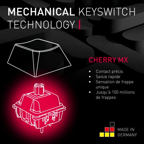 Cherry MX 2.0S Wired Gaming Keyboard with RGB Lighting Different MX Switching Characteristics: MX Black, MX Blue, MX Brown, MX RED and MX Silent RED (White - MX Black Switch) - color: White - MX Black Switch
