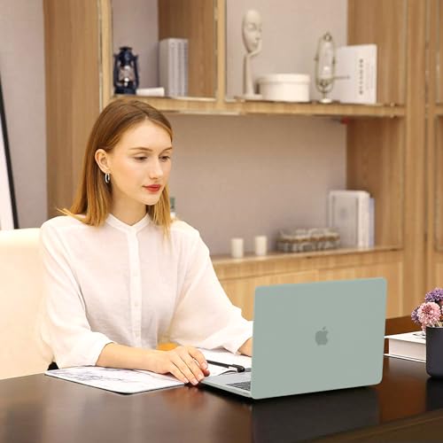 MOSISO Compatible with MacBook Air 13 inch Case M1 2021 2020 2019 2018 | A2337 A2179 A1932, Protective Hard Shell&Keyboard Cover&Screen Film&Pouch for MacBook Air 13.3 inch Case, Antique Green - color: Antique Green