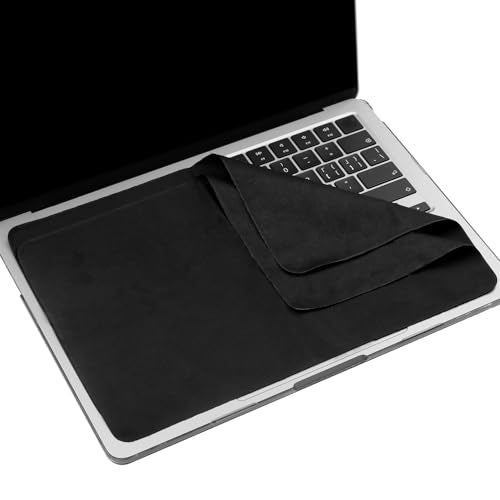 2 Pack Microfiber Liner Cleaning Cloth 13" with Screen Keyboard Imprint Protection, Laptop Keyboard Protector Compatible with MacBook Neo/Pro/AIR 13" and MacBook Pro 14"-Black - color: Black(2 Pack), size: 11.4" x 7.7"
