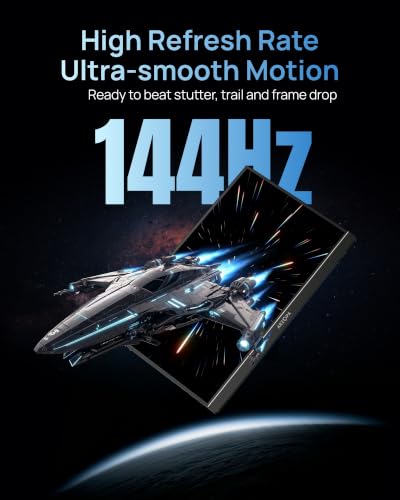 ARZOPA 16.1'' 144Hz Portable Gaming Monitor, 106% sRGB 1080P FHD Kickstand Portable Monitor with HDR, Ultra Slim, Eye Care, External Second Screen for Laptop, PC, PS5, Mac, Xbox-Z1FC - color: Black, size: 16.1", style: Z1FC/144Hz