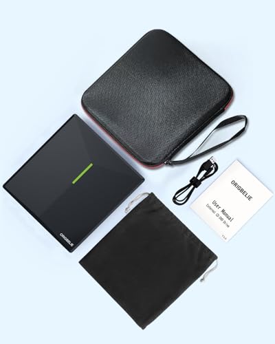 ORIGBELIE External CD DVD Drive with 4 USB Ports and 2 TF/SD Card Slots, USB 3.0 Portable CD/DVD Disk Drive Player Burner Reader Writer for Laptop Mac PC Windows 11/10/8/7 Linux OS with Carrying Case - size: 5.9" x 5.65" x 0.75"