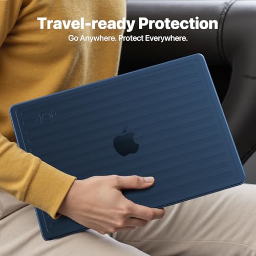 Soonjet TravelArmor for MacBook Pro 14 inch Case M5 M4 M3 M2 M1 2026-2021 | Anti Crack, 360° Protection, Thin & Light, Fingerprint & Scratch Resistant, Protective Hard Shell Cover, Matte Blue Clear - color: Midnight Clear