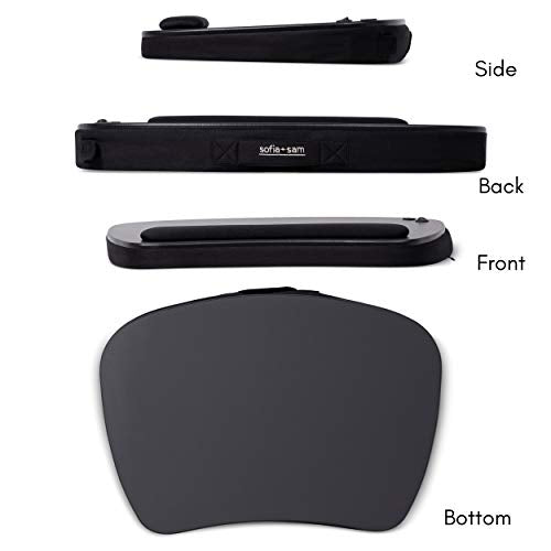 BIRDROCK HOME Oversized Lap Desk with Memory Foam Cushion - Portable w/USB Light & Wrist Rest, Ideal for Work from Home, Students & Gaming, Ergonomic Design for Comfort - Matte Black