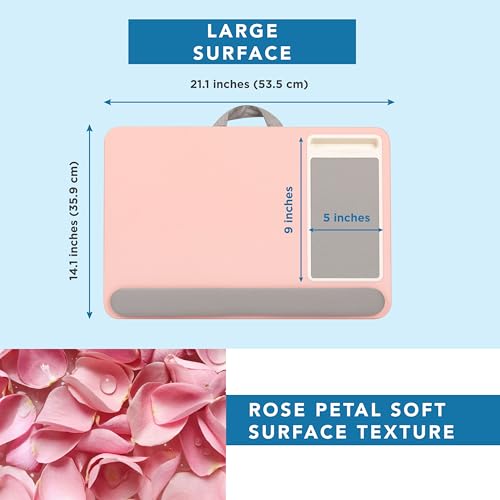 LAPGEAR Home Office Pro Lap Desk – Pink, Fits 15.6” Laptops - color: Blush Pink, size: Home Office Pro W/Wrist Rest