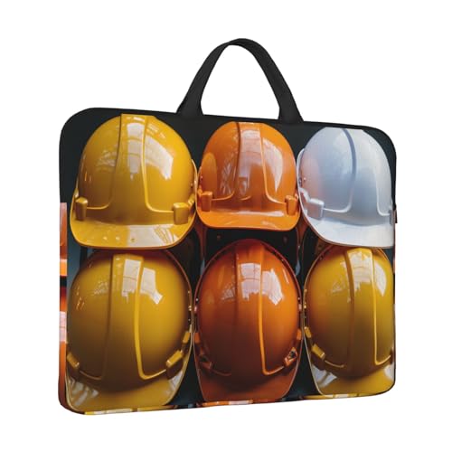14 Inch Laptop Sleeve Case Waterproof Travel Laptop Bag Handbag Shockproof Protective Computer Cover Construction Helmets Carrying Bag Briefcase with Handle for 13-14 Inch Notebook
