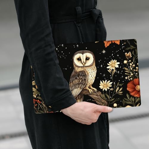 Laptop Skin Sticker Decal 12" 13" 13.3" 14" 15" 15.6",Waterproof Scratch Resistant Vinyl,Reusable Easy to Apply,for MacBook HP Dell Notebooks Netbooks Laptop,2 Wrist Pads,Cute Owl Floral - color: Cute Owl Floral