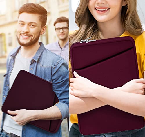Laptop Sleeve Case 14 inch, Durable Carrying Bag Shockproof Protective Case Cover, Handbags Briefcase Laptop Bag Compatible with 14" MacBook Air/Pro HP Asus Lenovo Notebook Computer, Wine Red - color: Wine Red, size: 14 inch