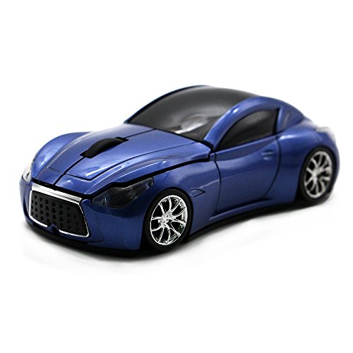 MGbeauty Sports Car Mouse Wireless Mouse Computer Mice Laptop Optical Gaming Mouse for PC MAC(Blue) - color: Blue