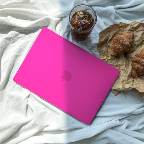 Anban Compatible with MacBook Air 13 inch Case M1 2022 2021 2020 2019 2018 Release A2337 A2179 A1932 Touch ID, Matte Plastic Laptop Hard Shell Case & 2 Keyboard Cover & Screen Protector, Hot Pink - color: Hot Pink
