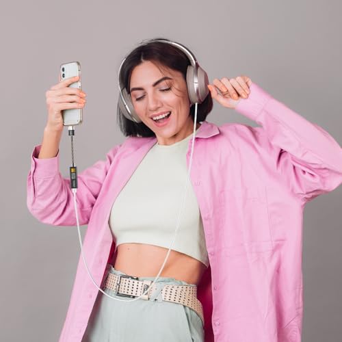 Xumee USB C to 3.5mm Audio Adapter,USB C DAC Dongle with Dual Chip (CX31993 + MAX97220), Hi-Res 32bit/384kHz, DAC AMP Dongle Compatible with iPhone 17/16/15 Series,Galaxy S26/S25/S24,Pixel (Black)