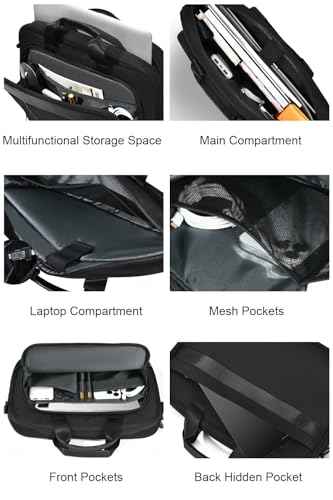 zhongningyifeng 14-15.6 Inch Business Laptop Briefcase, Waterproof Multifunctional Messenger Bag for Travel & Office - size: 15.6inch