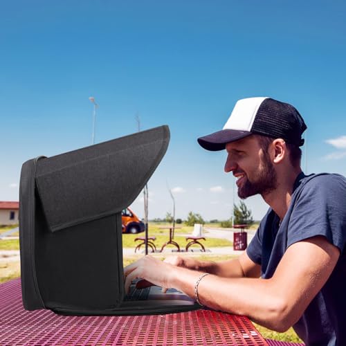 Laptop Sun Shade,Laptop Sun Shade for Working Outside,Foldable and Portable Screen Sun Glare Shield Sleeve,Outdoor Computer Cover,Privacy Protective Hood Sunshade Bag15-16inches (Patent Pending) - size: 15-16inches