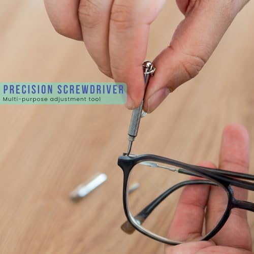 Glasses Cleaner Spray Kit – 3 x 1 OZ (30ml) Lens Cleaner Spray + 3 Premium Microfiber Cloths 7 x 7 in (18 x 18 cm) + Precision Screwdriver | Eyeglass Cleaner for Glasses, Screens & Camera Lens - color: Dark Green