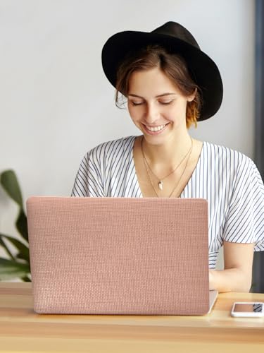 Seorsok Compatible with MacBook Air 15 inch Case 2026 2025-2023 Release M5 A3448 M4 A3241 M3 A3114 M2 A2941 Touch ID,Elegant Leather Plastic Hard Shell Case with Keyboard Cover,Reddish No Logo Cutout - color: Reddish, size: Air 15 inch A3448 A3241 A2941 A