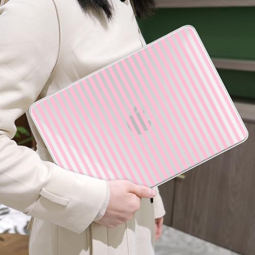 MEEgoodo Printed Case for New MacBook Neo 13 inch 2026 Release(Fit Model A3404), Laptop Hard Shell Cases with Keyboard Skin & Screen Protector & Webcam Covers, Pink Stripes - color: Pink Stripes