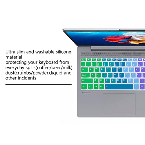 Keyboard Cover for Lenovo Yoga 7i 15.6" 16", IdeaPad 3/3i 15.6 17.3, 5/5i 15.6 17.3/Flex 5/Flex 5 15.6, Yoga Slim 7 15, Slim 7 15.6, ThinkBook 15/15P G2 G3 G4 (Rainbow) - color: Rainbow