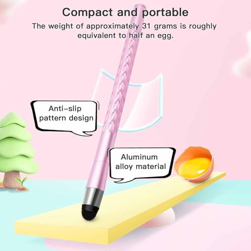 Extra Long Telescopic Stylus Pen for Touch Screens – Retractable Extendable Stylus with Precision Flocking Tip, Universal Compatibility with iPad/iPhone/Android, Lightweight & Durable (Pink) - color: Pink