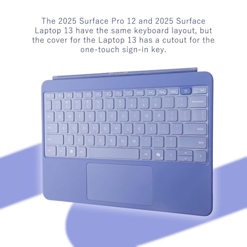 Keyboard Cover for 2025 Surface Laptop 13" Copilot+ PC, Clear TPU US Layout | Ultra-Thin, High Transparency, Backlit Clear, Anti-Dust, Anti-Fingerprint, Soft TPU, Washable, Precise Fit - size: Surface Laptop 2025 13"