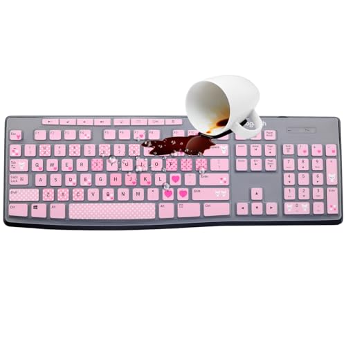 Keyboard Cover for Logitech MK295 MK275 MK270 Wireless Keyboard, Logitech K200 K260 K270 MK200 MK260 K270 K275 K295 Keyboard Skin Protector-Lovly - color: Lovly