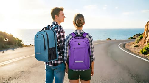 CAFELE Laptop Backpack, 17.3 Inch, Water-Repellent, USB Charging Port, for Business Travel School (Lake blue, 17.3 inches) - color: Lake Blue