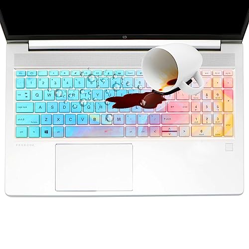 Colorful Keyboard Cover for 15.6" HP ProBook 450 G8 G9 G10/ProBook 455 G8 G9 G10/Probook 650 G8, HP ProBook 15.6 Laptop Keyboard Skin (NOT FIT The ProBook 450 455 650 G7 G6 G5 G4 G3) - color: Colorful