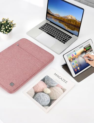 DOMISO Laptop Case Computer Sleeve Bags for 16 inch MacBook Pro M4/M3/M2/M1 Pro/Max A3403 A3186 A2991 A2780 A2485 A2141,Compatible with 15.6 inch HP Lenovo Dell XPS 16, Pink - color: Pink, size: 15.6 inch