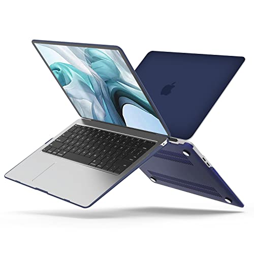 B BELK for MacBook Air 13 inch Case 2021-2018 M1 Chip A2337 A2179 A1932 | Matte Plastic Laptop Hard Shell for MacBook Air 13.3 inch Case Touch ID with Keyboard Cover & Screen Protector, Navy Blue - color: Navy Blue
