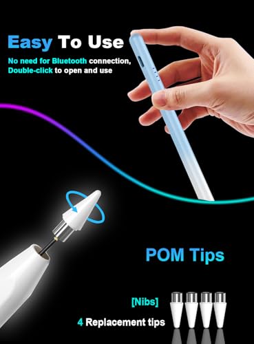 Stylus Pen for Android Tablet/Phone Fast Charge Stylus Pen for iPhone Magnetic Active Pencil Compatible with Samsung Tab A11+/A9+, iPhone, Switch, Other Smartphone and Tablet Devices-Gradient Blue - color: Gradient Blue