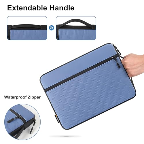 DOMISO 14 Inch Laptop Sleeve, Waterproof Shockproof Protective Case with Handle, Fits MacBook Pro/Dell XPS/HP 14" Notebooks, Blue - color: Blue, size: 14 inch