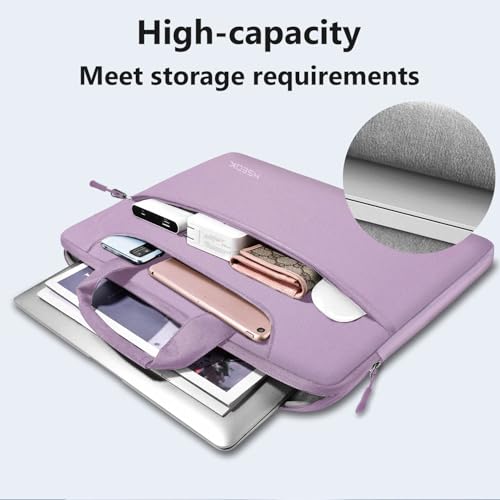 Hseok Laptop Shoulder Bag 13-14 inch Shockproof Water-Resistant HandBag with Small Case Compatible with MacBook Pro/Neo 14" M5/M4/M3/M2/M1, Mac Air/Pro 13.3", XPS 13/14, Most 13"-14" PC,Purple - color: Purple, size: 13"-14"