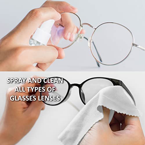 Lens Cleaner Spray 2 Eyeglass Cleaner Bottels, with 4 Microfiber Cloths Kit Ammonia and Streak Free Safe for Eyewear and Electronics - size: 6 Piece Set