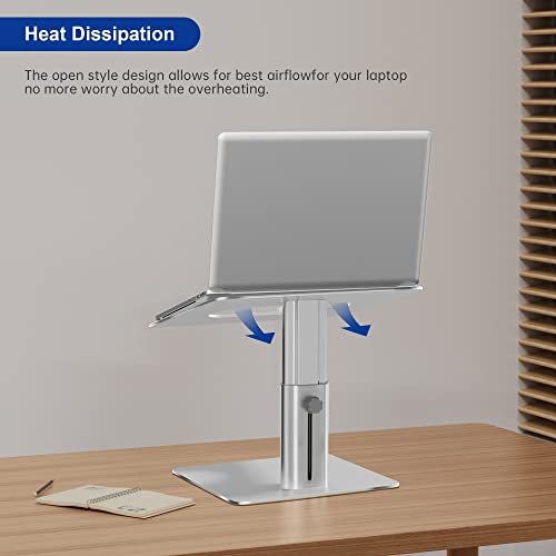 BESIGN LSX6N Laptop Stand, Ergonomic Adjustable Notebook Riser, Computer Holder, Laptop Mount Compatible with 10-15.6" Laptops, Silver - color: Silver, size: Sit Work(H5.90-9.44in)
