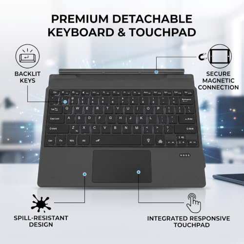 Yoidesu OEM Replacement Palmrest Keyboard with Touchpad for Latitude 7320 7310 Detachable Tablet, Magnetic Hinge, Backlit Keys, Compatible with K19M