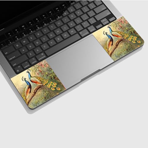 Universal Laptop Skin Sticker with 2 Wrist Pad Skins, Waterproof Scratch Resistant Vinyl Laptop Cover Decal, Cut to Fit for 11–15.6 Inch MacBook HP Dell Lenovo, Peacock - color: Peacock