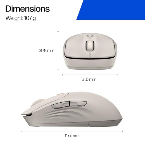 HP 400 Quiet Wireless Mouse, Dual Bluetooth & 2.4GHz, Soft Silicone, Quiet Clicks, Microsoft Wheel, 24-Month Battery, 6000 DPI, Ambidextrous, Eco-Friendly Design, Multi-OS, Maple - color: Maple