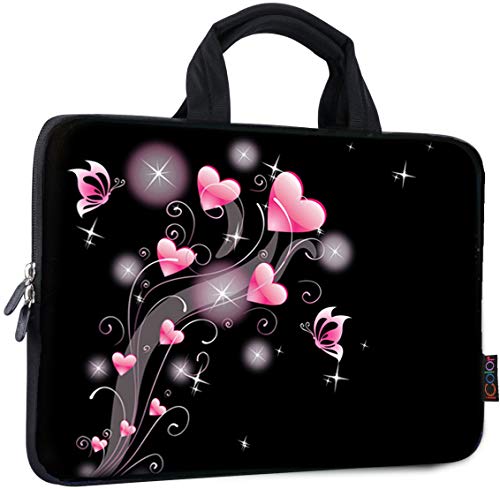 icolor 11 11.6 12 12.1 12.5 inch Laptop Carrying Bag Chromebook Case Notebook Ultrabook Bag Tablet Cover Neoprene laptop Sleeve case chromebook sleeve with Handle Boys Girls Pink Heart - color: Pink Heart