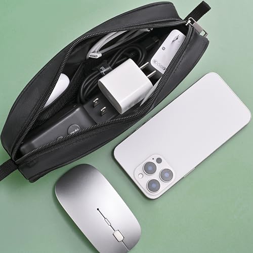 Laptop Chargers Case,Zipper Mesh Electronics Accessories Bag for Laptop Tablet Power/Mouse/Cord/USB Accessories,Black