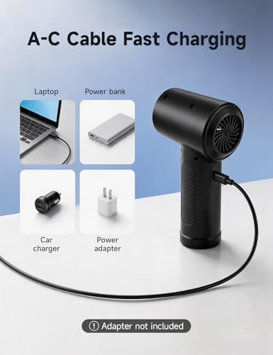 Compressed Air Duster,100000RPM Electric Air Duster for Computer Keyboard | 6000mAh Rechargeable Cordless Air Blower with LED Light, Fast Charge Portable Air Can for PC Cleaning