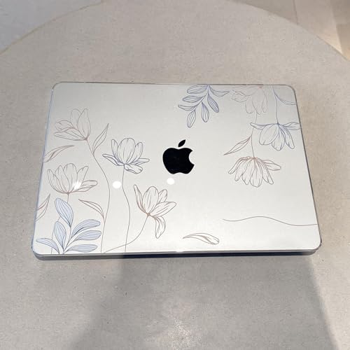 MEEgoodo Compatible with MacBook Pro 14 inch Case (M5/M4/M3/M2/M1) Pro/Max 2026 2025 2024 2023 2021, Case Fit Model A3427/A3426/A3434/A3112/A3401/A3185/A2918/A2992/A2779/A2442, Engraving Floral - color: Engraving Floral
