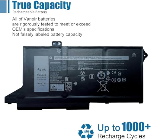 WY9DX Laptop Battery Replacement for for Dell Latitude 5420 5520 Precision 15 3560 Series RJ40G 01K2CF 075X16 0WK3F1 0M3KCN 005R42 11.4V 42Wh 3500mAh 3-Cells - size: 8.14*4.15*0.2 inch WY9DX