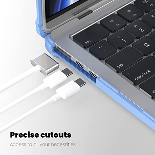 MEEgoodo Case for MacBook Air 15 inch 2026 2025 2024 2023, Case Fit Model (A3448/A3241/A3114/A2941) with M5/M4/M3/M2 Chip, Laptop Hard Shell with Heavy Duty Rugged Shockproof, Sky Blue XK - color: Sky Blue XK