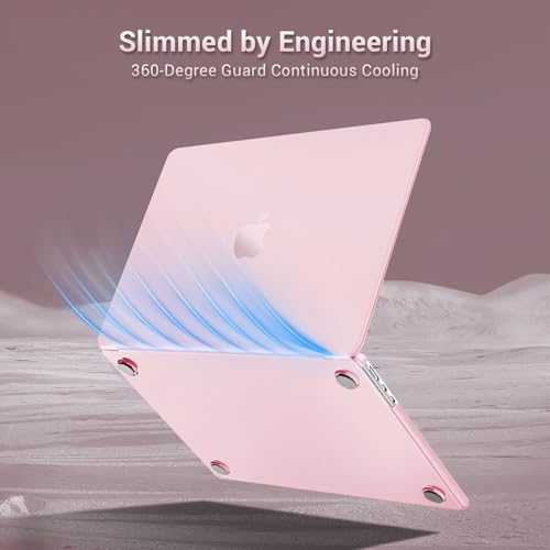 MOSISO Compatible with MacBook Air 13 inch Case M5 M4 M3 M2 2026-2022 | 2 in 1 Kit Anti-Fingerprints Shell for Mac Air 13.6, Ultra Seamlessly Closes Cover, A3449 A3240 A3113 A2681, Baby Pink - color: Baby Pink