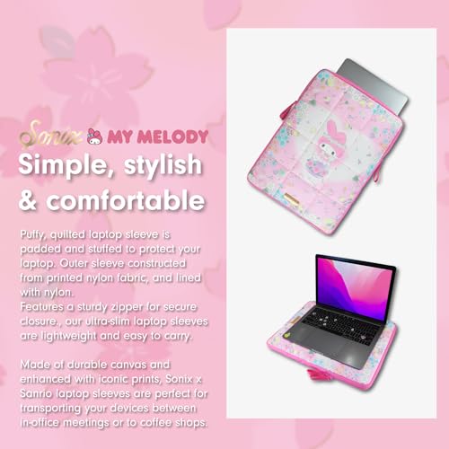 Sonix x Sanrio | Puffy Laptop Sleeve | 15-16 Inch, Quilted Pillow Puffer Laptop Carrying Case, Computer Sleeve | My Melody Fairy 50th Anniversary - color: My Melody Fairy 50th Anniversary