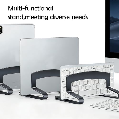 Vertical Laptop Stand Adjustable Aluminum Space Saving Holder for Desk,Gaming Home Office Use,Designed for Gamers Professionals Compatible Up to 17.3 Inch Laptops,Gray