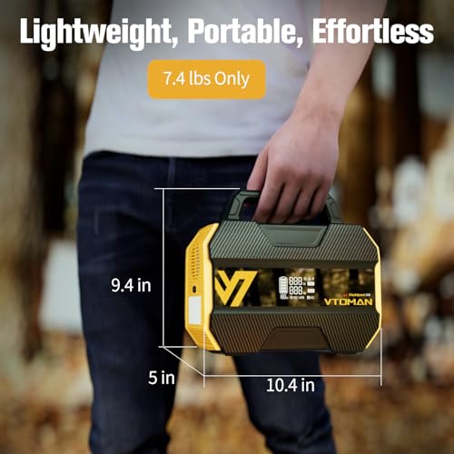 VTOMAN FlashSpeed 300 Portable Power Station, 300W 230Wh LiFePO4 Battery | 3000 Life Cycles, 600W peak, 100W PD USB-C, Fast Charge, 6 Outputs, Outdoor Camping, Home Backup, RV, Off-Grid