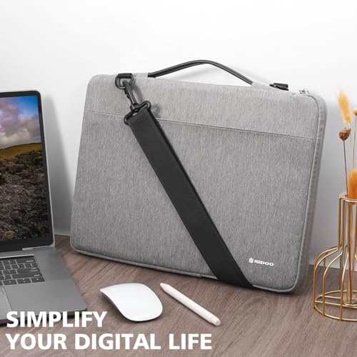 NIDOO 15.6 inch Laptop Sleeve Case Carrying Bag for 16" MacBook Pro M2 M1 / Legion 7i Gen 6 / Legion 5 Pro / 15" Surface Laptop 3/15.6" Lenovo Legion 5 / ThinkPad T15 P15s E15 L15 / Galaxy Book Pro - color: Gray - Shoulder, size: 15.6 inch