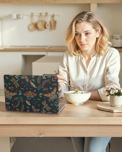 iCasso for M5 MacBook Air 15 inch Case 2026 2025-2023 M4 M3 M2 Model A3448 A3241 A3114 A2941,Slim Protective Pattern Hard Shell Case for Mac Air 15.3", Keyboard Cover + Screen Flim,Green Butterflies - color: Green Butterfly